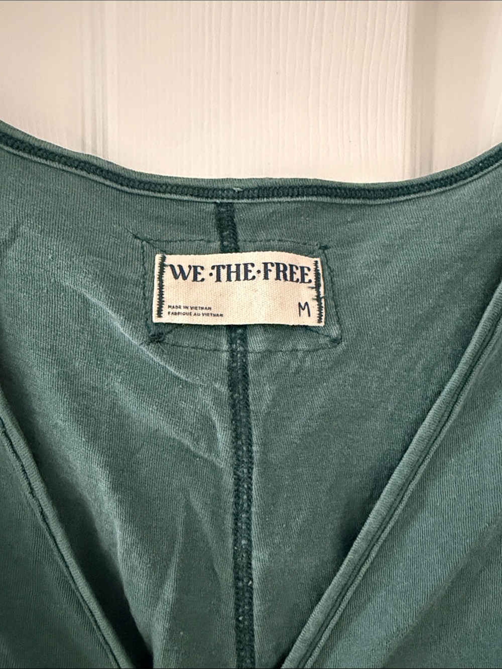 We The Free Deep V Short Sleeve Top in Teal Green - Picture 2 of 3